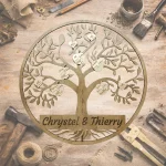 arbre de vie en bois personnalisé gravé création artisanale Art Méka