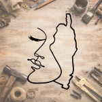 silhouette femme découpée au laser décoration murale bois Art Méka